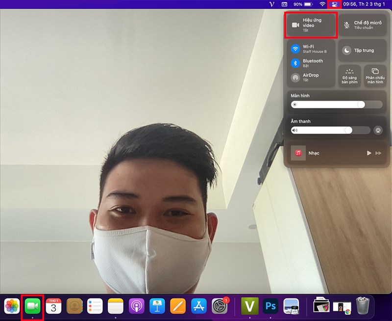 Cách bật chế độ chân dung (Portrait Mode) cho FaceTime trên MacBook