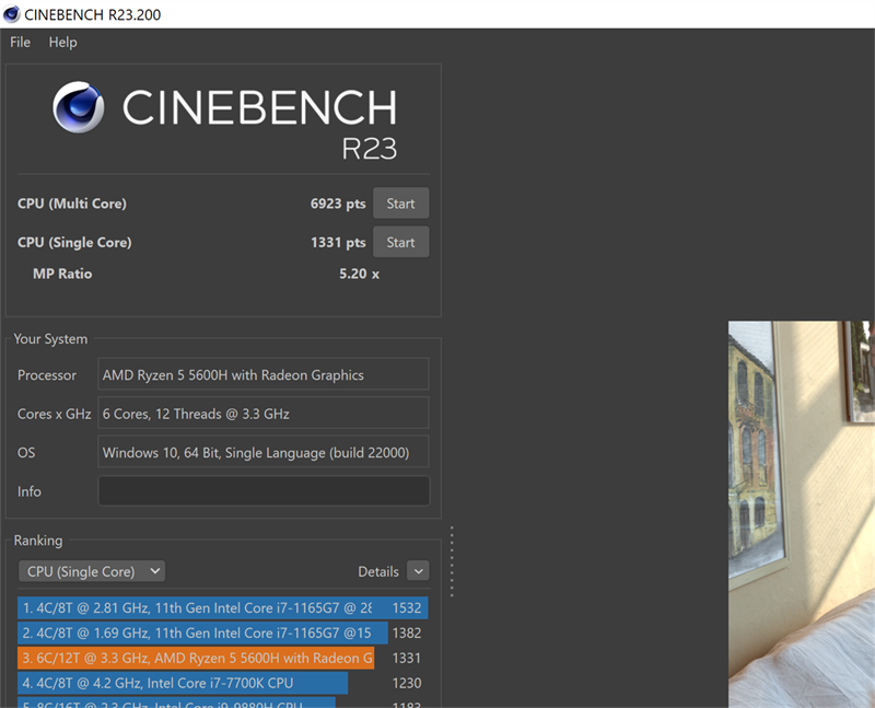 Điểm Cinebench R23 của ASUS VivoBook Pro 14x OLED M7400QC.