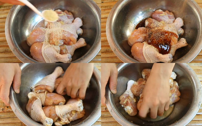Ướp thịt gà cho thấm gia vị