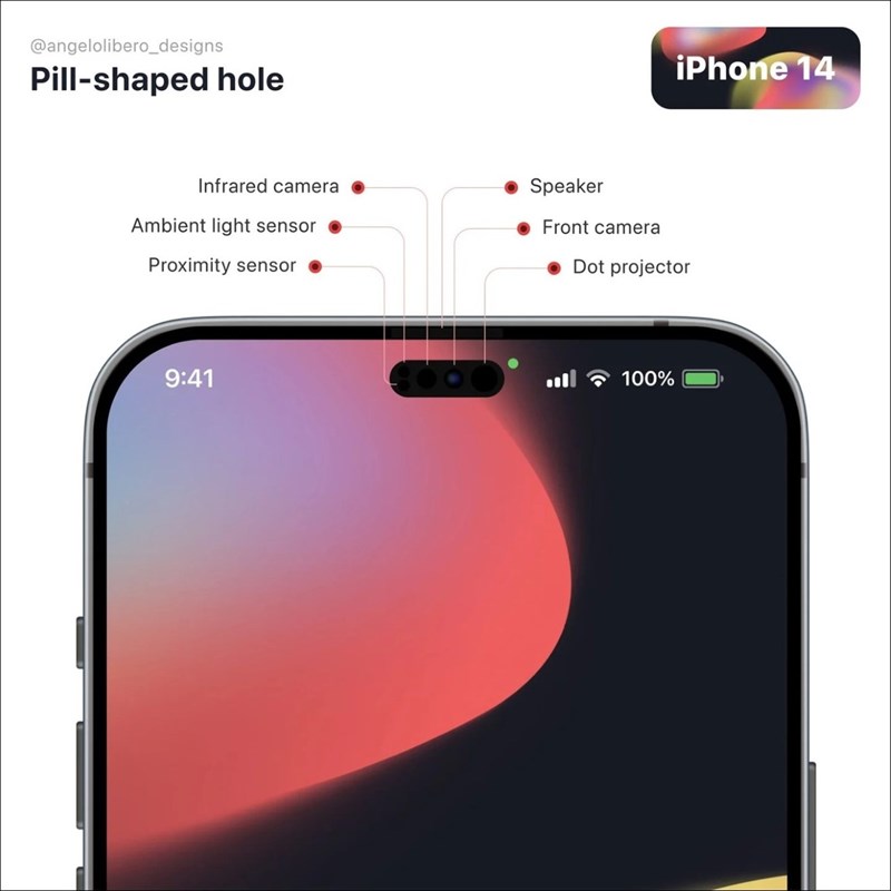 Dòng sản phẩm iPhone 14 của Apple loại bỏ notch thay bằng lỗ đục trên màn hình