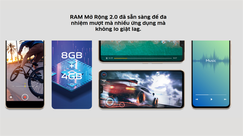 Đa nhiệm mượt mà với RAM 8 GB trên Vivo V23 5G. Nguồn: Vivo