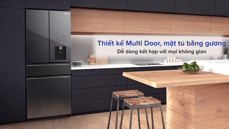 Kiểu tủ Multidoor hiện đại, phù hợp với gia đình từ 4 – 5 thành viên