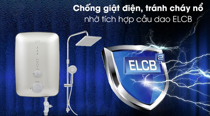 Máy nước nóng trang bị hệ thống chống giật ELCB