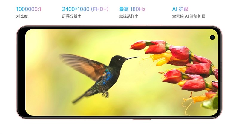 OPPO A96 5G có màn hình đục lỗ giúp tối ưu khả năng hiển thị