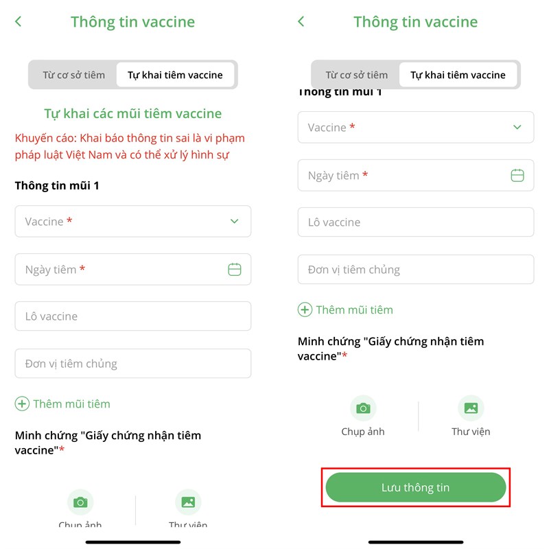 Cách khai báo mũi tiêm trên PC Covid