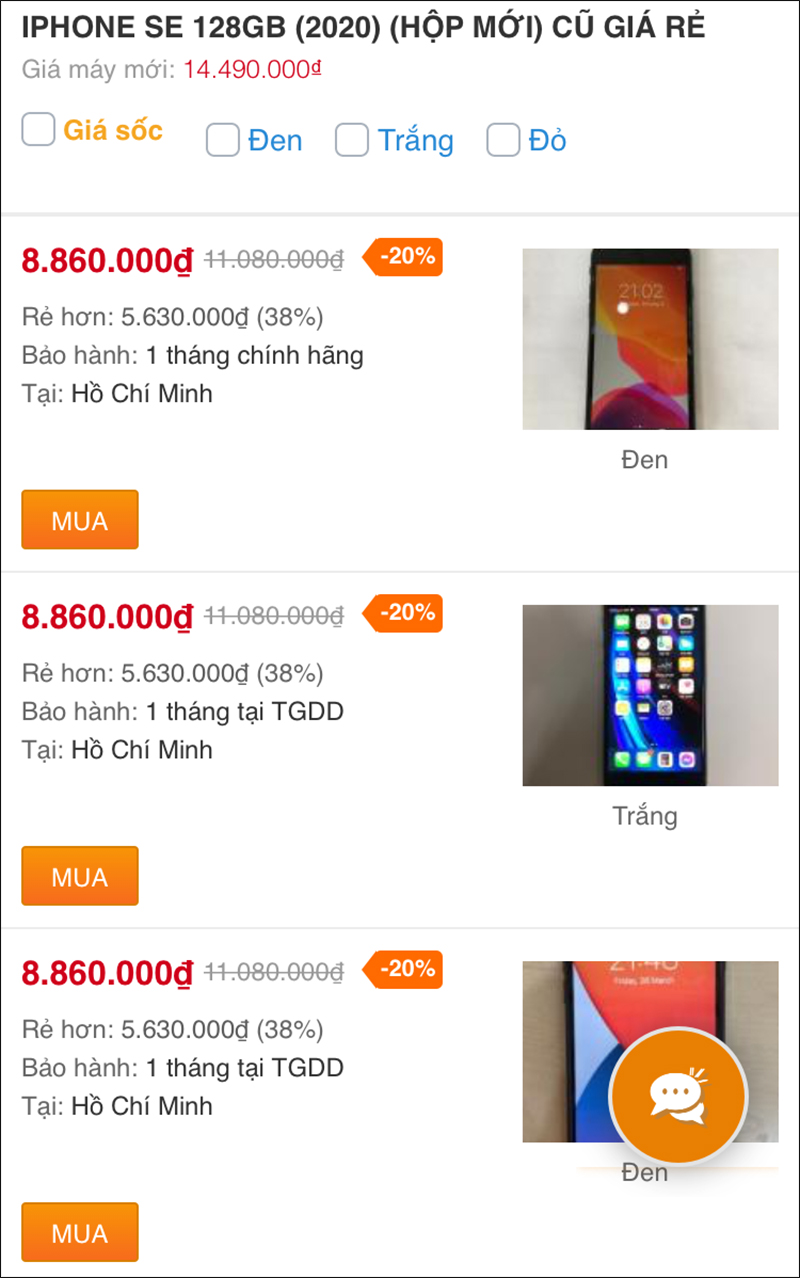 iPhone SE 128GB 2020 (hộp mới) cũ iPhone SE 128GB 2020 (hộp mới) cũ