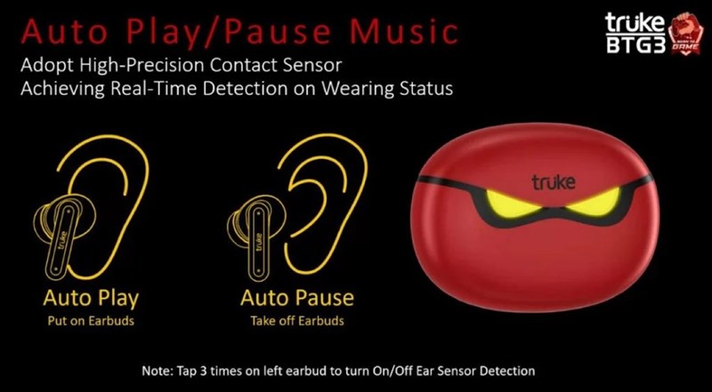 Truke BTG 3 & Air Buds Lite ra mắt với cảm biến tự động phát hiện trong tai