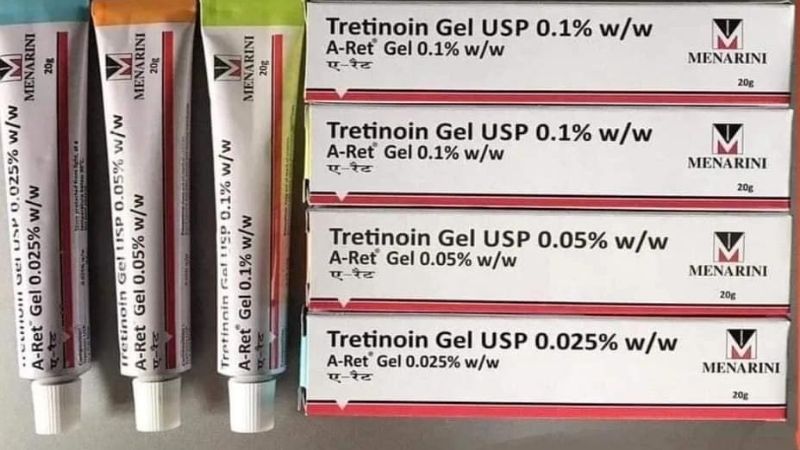 Sản phẩm với thành phần Tretinoin với ba nồng độ là 0,025%, 0,05% và 0,1%