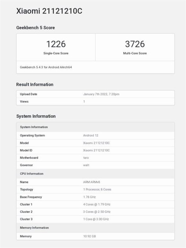 Thiết bị dòng Redmi K50 với chip Snapdragon 8 Gen 1, sạc nhanh 120W xuất hiện trên Geekbench