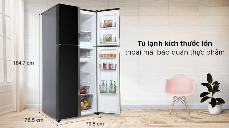 Review chi tiết tủ lạnh Panasonic 550 lít NR-DZ601YGKV - Kích thước lớn