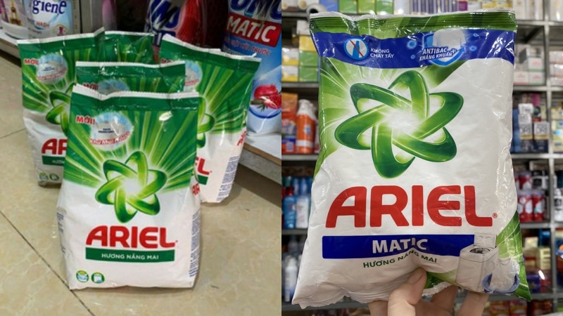 Bột giặt Ariel hương nắng mai có nhiều size