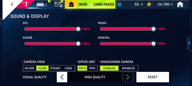 Thiết lập đồ họa Asphalt 9 trên Vivo V23 5G