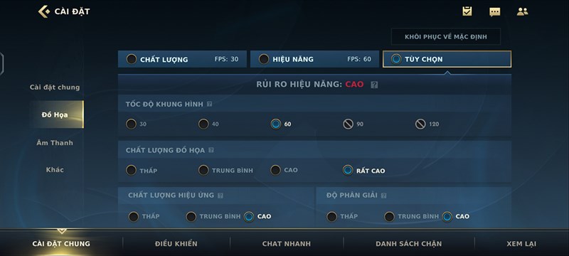 Thiết lập đồ họa LMHT: Tốc Chiến trên Vivo V23 5G