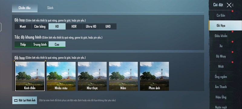 Thiết lập đồ họa PUBG Mobile trên Vivo V23 5G