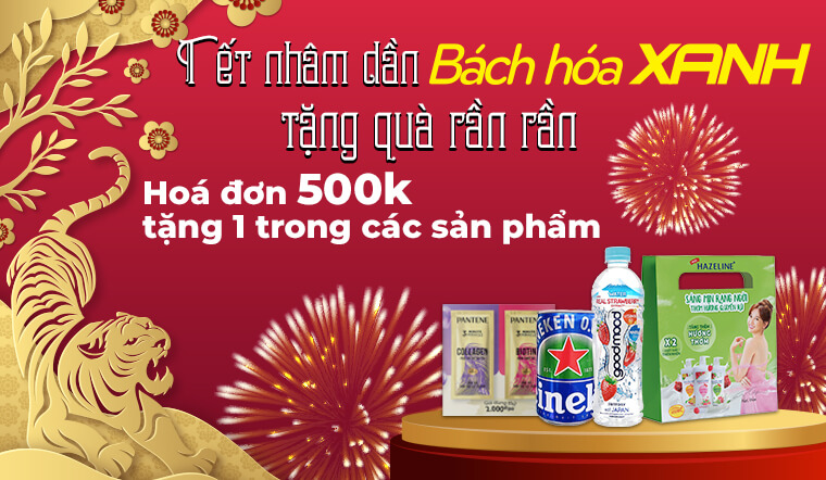 Từ 7/1/2022 đến 12/1/2022, Tết Nhâm Dần Bách hóa XANH tặng quà rần rần