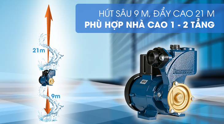 Hướng dẫn sử dụng máy bơm nước an toàn và tiết kiệm điện > Máy bơm nước đẩy cao Panasonic GP-200JXK-NV5 200W