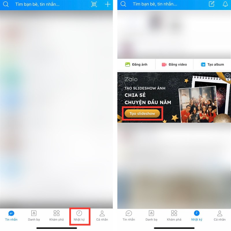 Cách tạo câu chuyện đầu năm (slideshow ảnh) trên Zalo