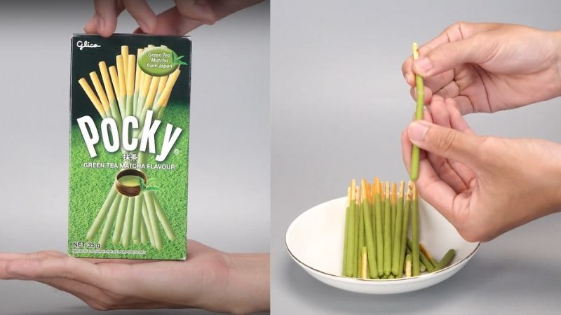 Bánh que Glico Pocky phủ kem trà xanh