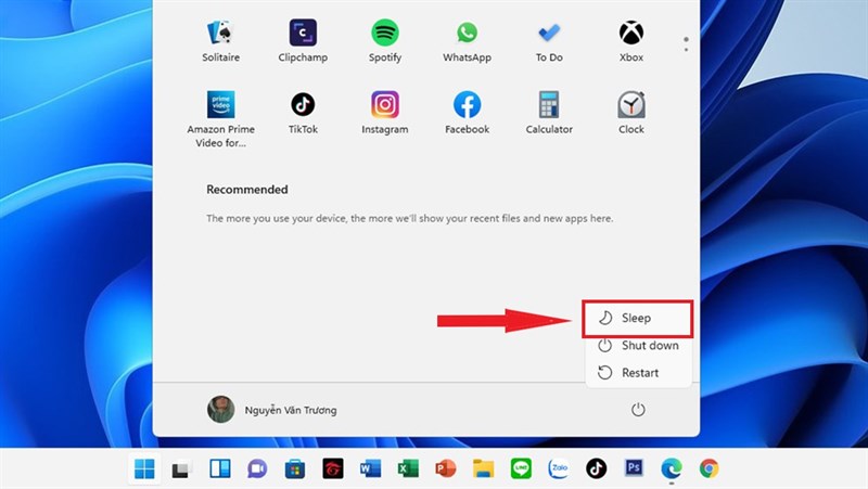  cách kích hoạt chế độ sleep trên Windows 11