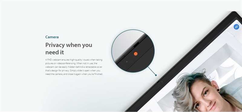 ASUS Chromebook Flip CX5 có camera sắc nét cùng màn trập an toàn