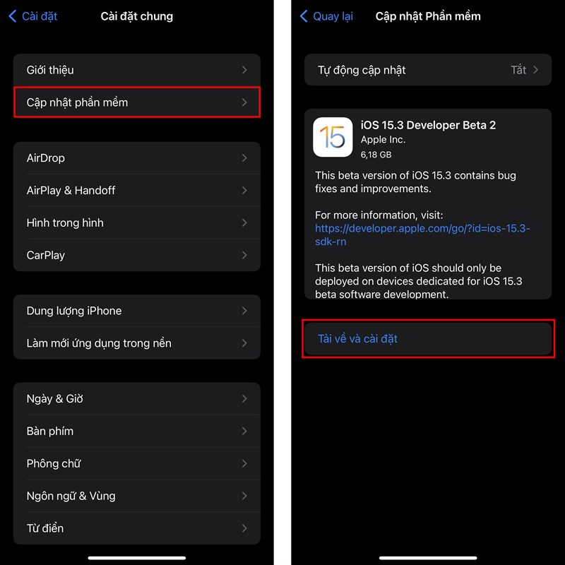 Cách cập nhật iOS 15.3 Beta 2