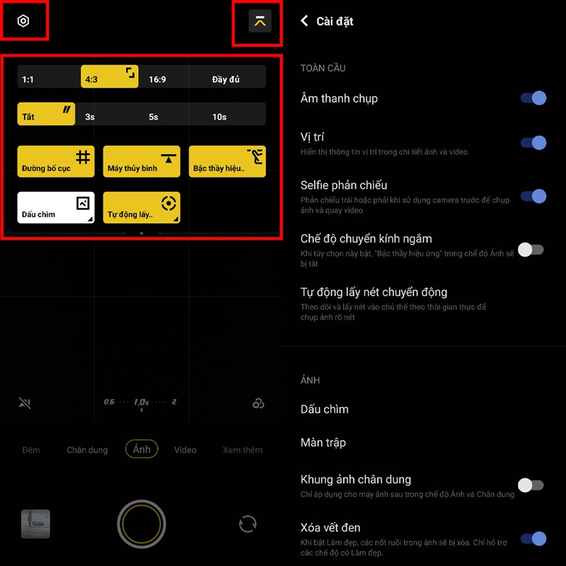 Cài đặt camera Vivo V23 5G Cài đặt camera Vivo V23 5G