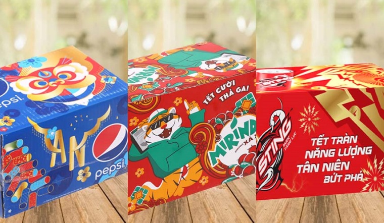 Trên tay PEPSI, MIRINDA, STING PHIÊN BẢN TẾT