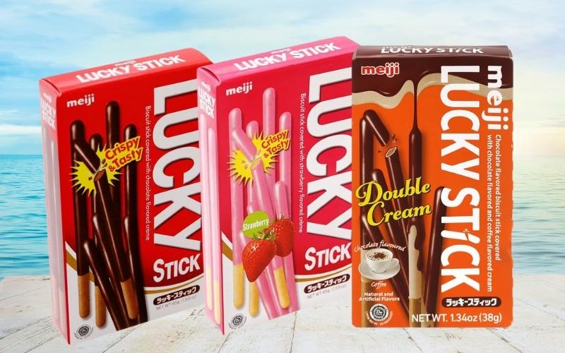 Bánh que phủ kem Meiji Lucky Stick Bánh que phủ kem Meiji Lucky Stick