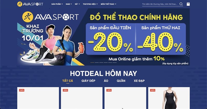 Trang chủ màu xanh chủ đạo