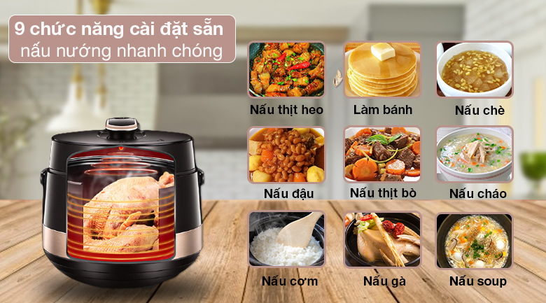 Nồi có đa dạng chế độ nấu