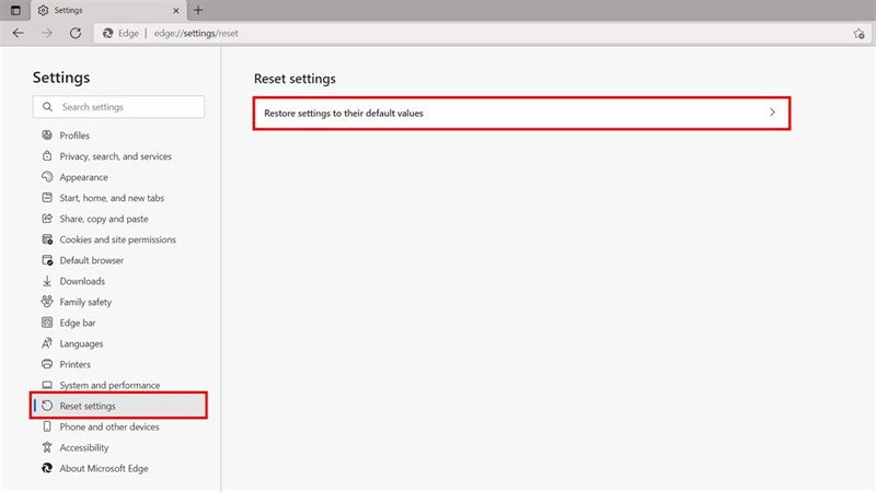 Cách khôi phục cài đặt gốc trình duyệt Microsoft Edge trên Windows 11