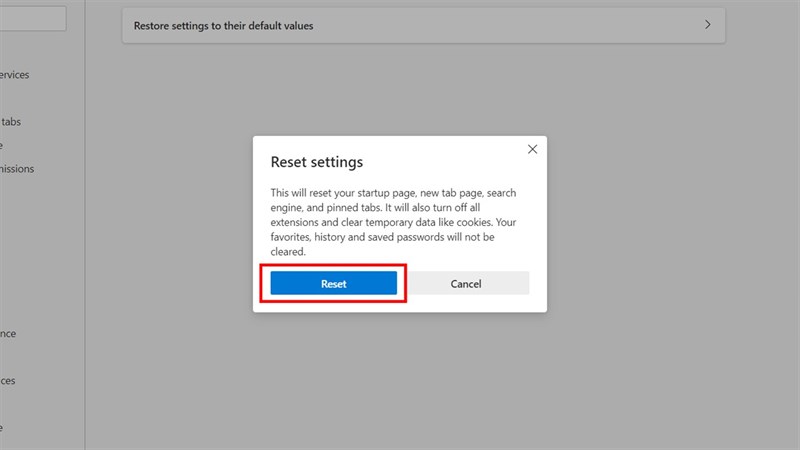 Cách khôi phục cài đặt gốc trình duyệt Microsoft Edge trên Windows 11