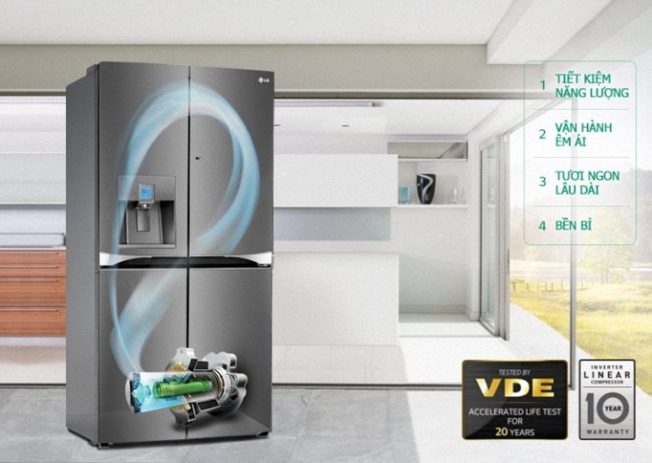 Tủ lạnh LG Inverter tốt không? Có nên mua tủ lạnh LG Inverter không? > Công nghệ làm lạnh tuyến tính Linear Cooling™