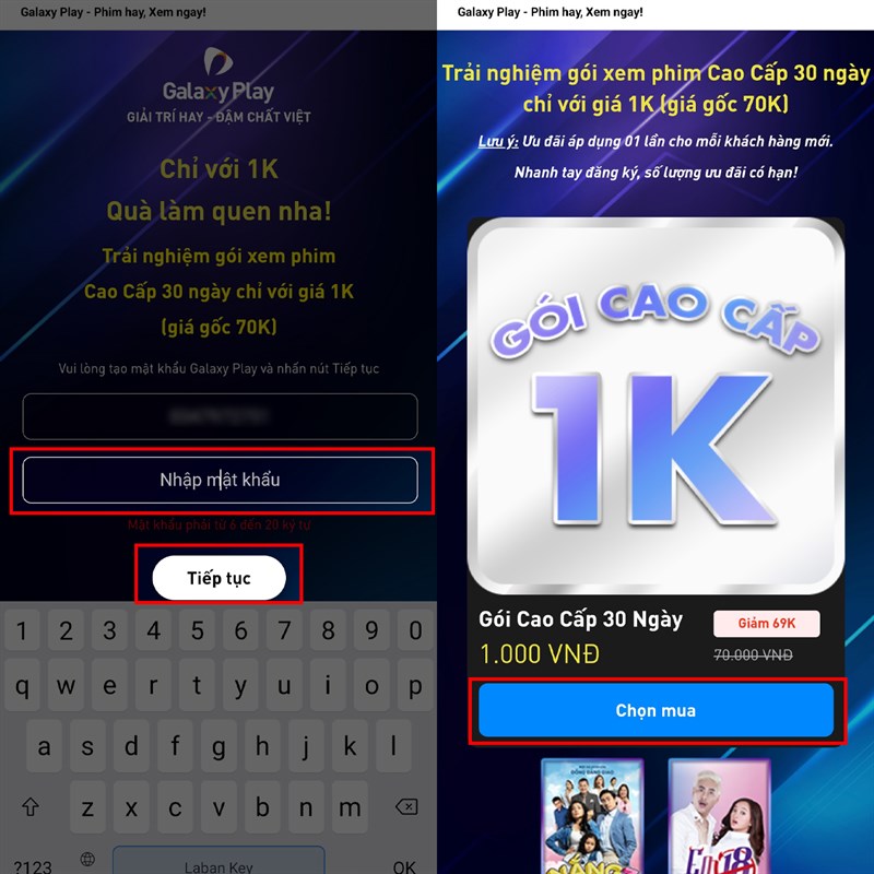 Cách đăng kí Galaxy Play cho tài khoản mới