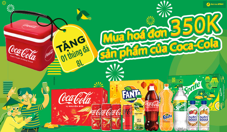 Hoá đơn 350K các sản phẩm của Coca Cola tặng 1 thùng đá