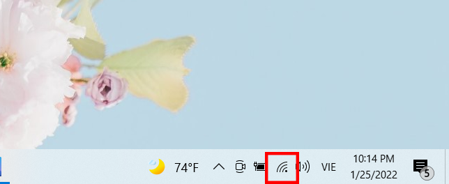 Nhấn chọn vào biểu tượng Wifi 