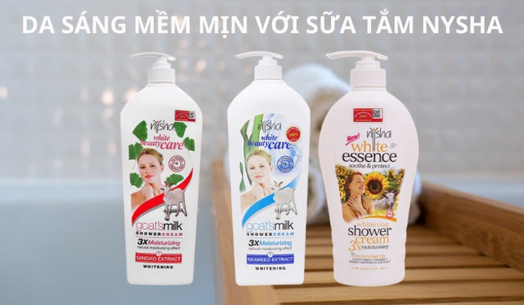 Da sáng mềm mịn với sữa tắm Nysha