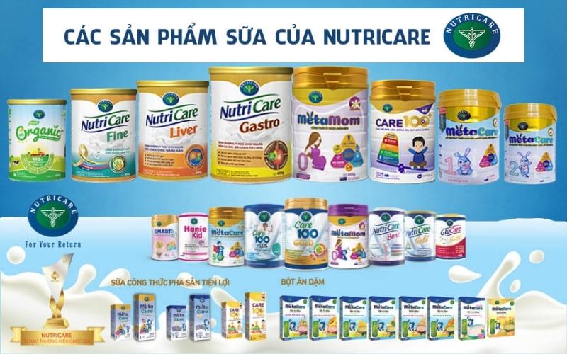 Các dòng sản phẩm của Nutricare