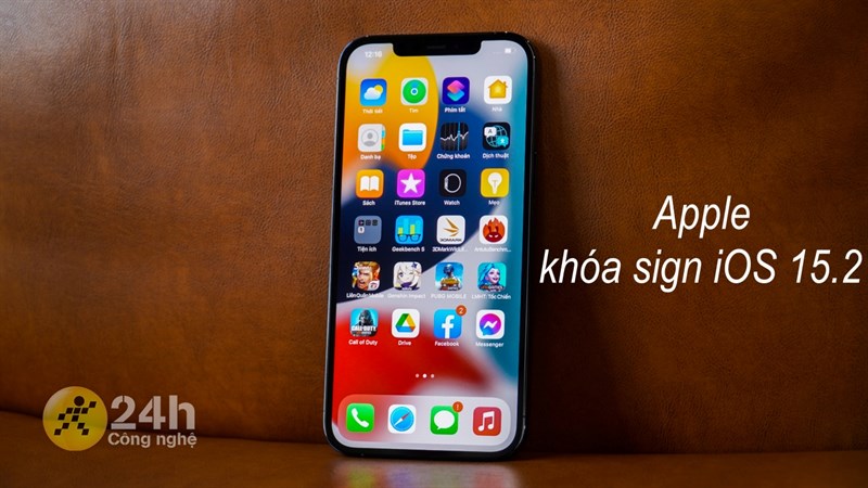 Apple chính thức khóa sign iOS 15.2 Apple chính thức khóa sign iOS 15.2