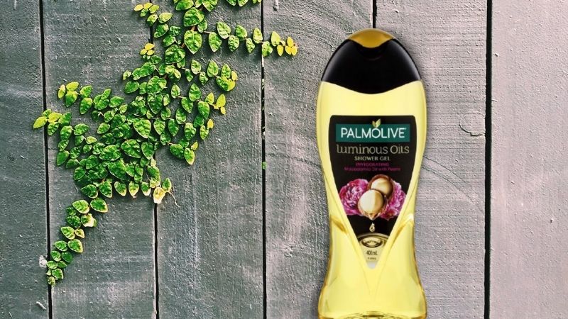 Dầu tắm Palmolive hạt macca và hoa mẫu đơn