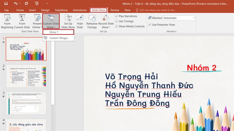 Cách trình chiếu slide bất kỳ trong PowerPoint