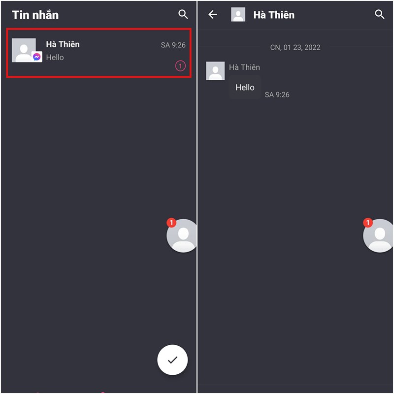 Cách đọc tin nhắn trên Messenger không hiện chữ đã xem