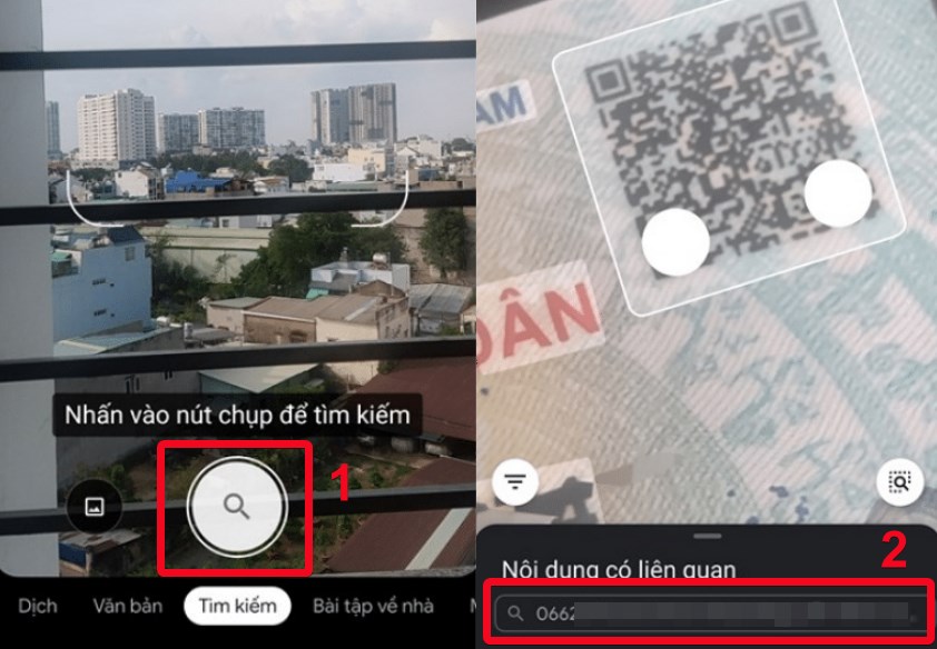 Quét mã CCCD QR trên Google Lens