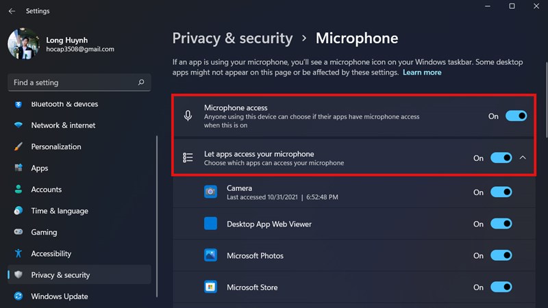 cách sửa lỗi micro không hoạt động trên Windows 11