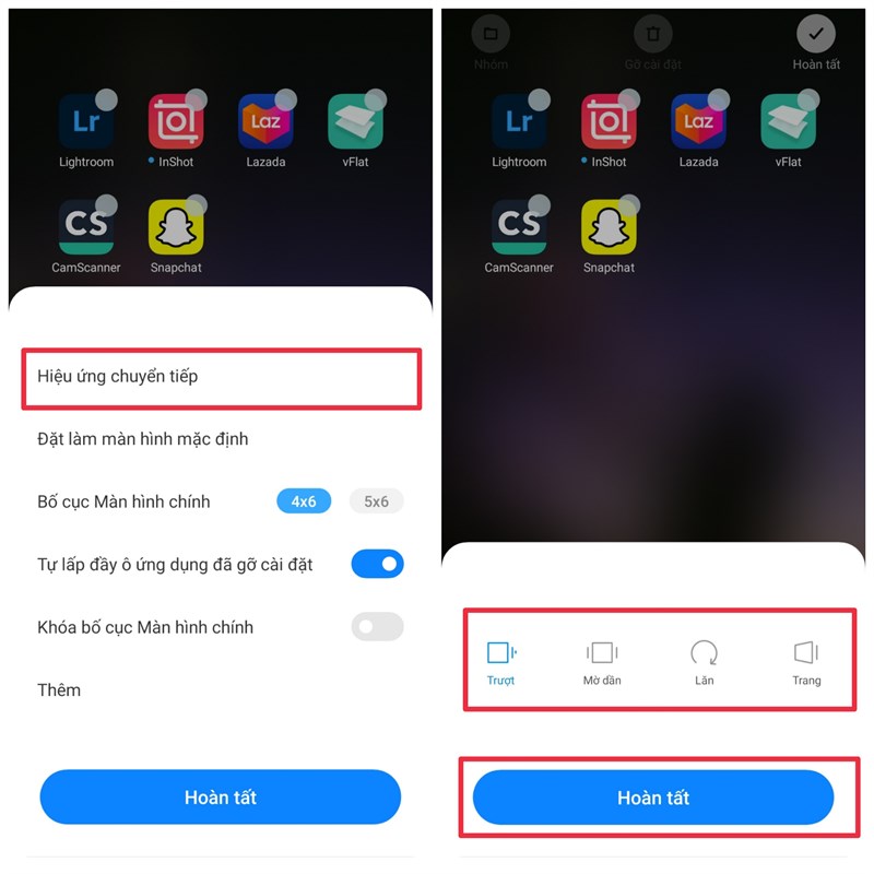 Cách thay đổi hiệu ứng chuyển tiếp trên màn hình chờ MIUI 12.5