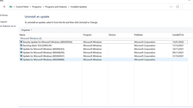 Cách gỡ bỏ các bản cập nhật trong Windows 11