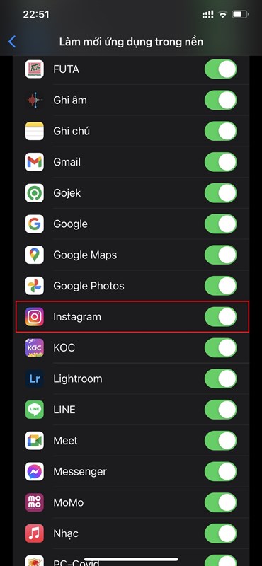 cách khắc phục lỗi Instagram không hiện thông báo trên iPhone