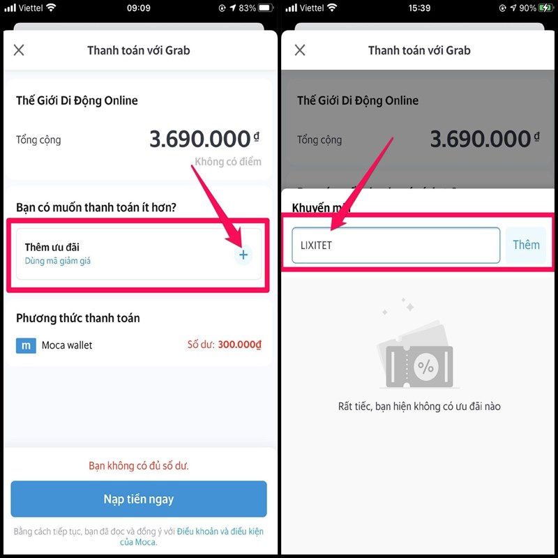 Nhập mã LIXITET được giảm ngay 5% tối đa 500K khi thanh toán qua MOCA