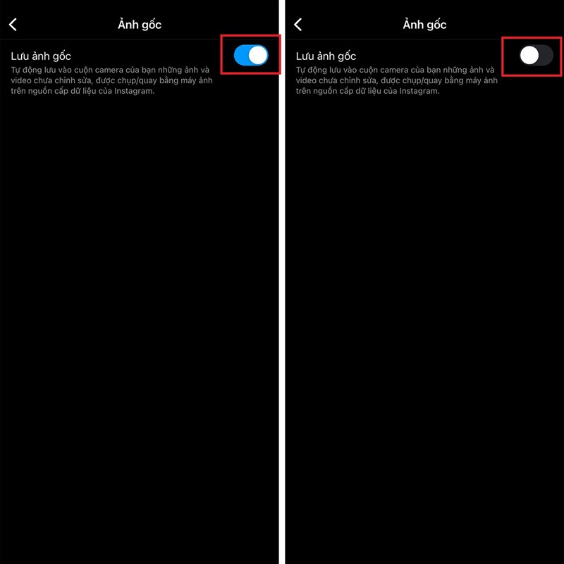 cách tắt lưu ảnh gốc trên instagram về điện thoại