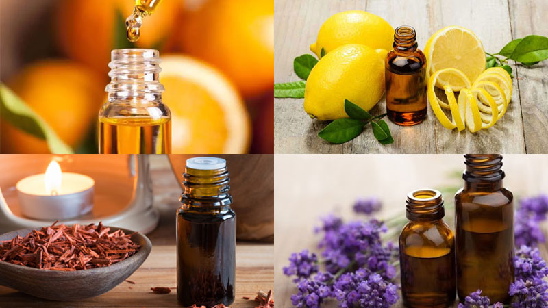 Ingredients for making body spray from lemon essential oil